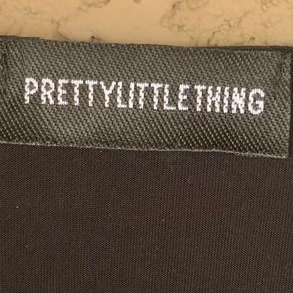 Pretty Little Thing Sz 6 Black Polyester Stretch Punk Clasp Close Body-Con Dress - Picture 12 of 14